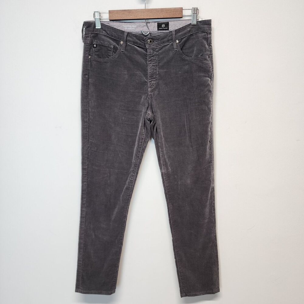 Adriano Goldschmied Womens Corduroy Pants Size 30R Gray Stevie Slim Straight